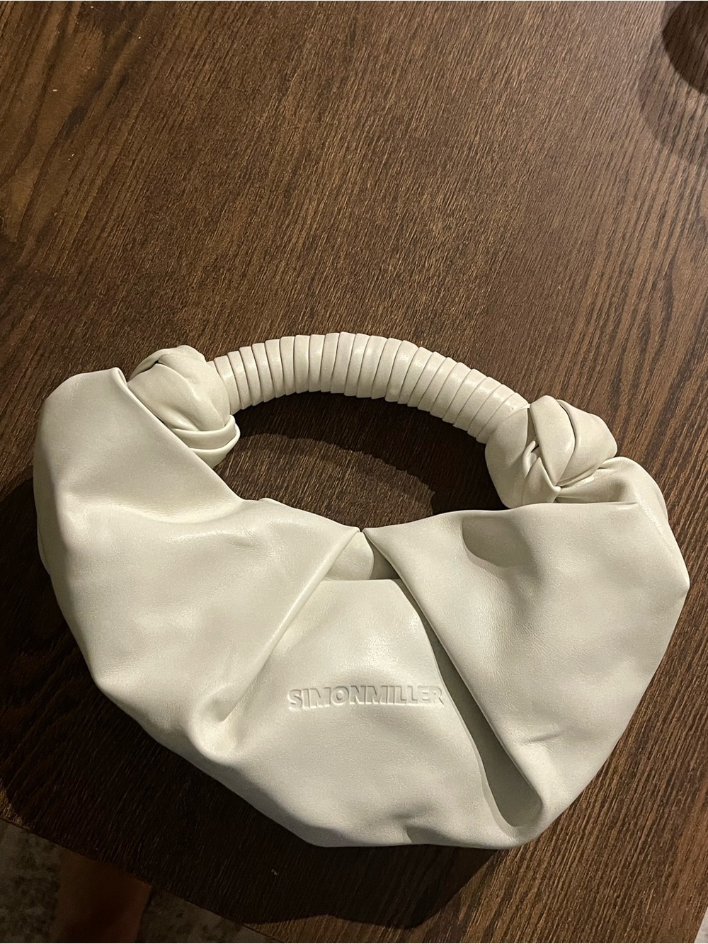 Simon Miller Cream Leather Knot-Handle Hobo Bag